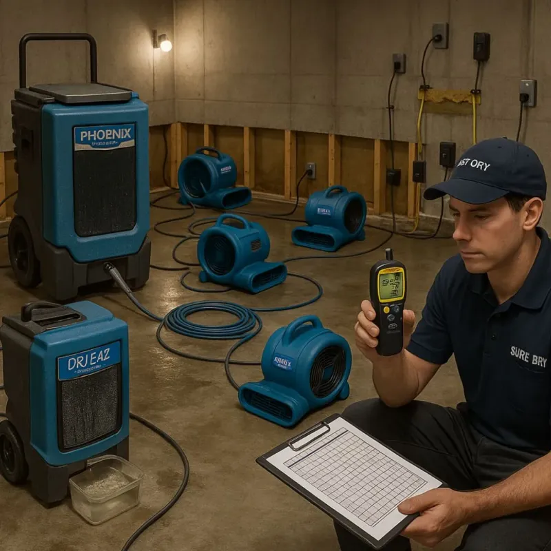 Structural Drying and Dehumidification process in Navarro County, TX